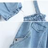 WTEMPO Salopette Estiva in Denim Donna Jeans Salopette Lunga Pantaloni Tasche con Cerniera Senza Maniche Salopette Jeans Regolabili