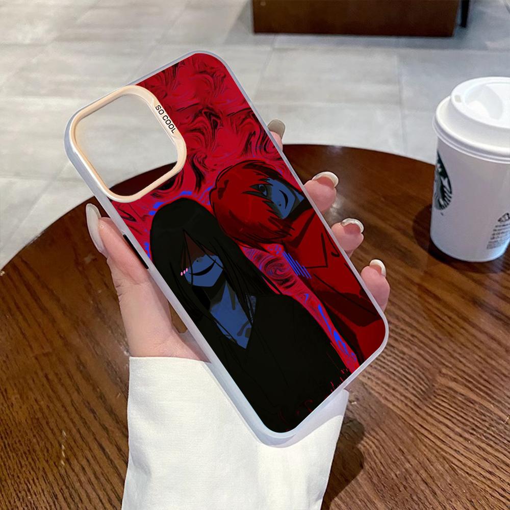 Scarletella homicipher Y2k игра мужчина Чехол для телефона Градиентный IMD Цветной Серебристый Подходящий чехол для iPhone17 16 15 14 13 12 Pro Max iPhone 16 Pro