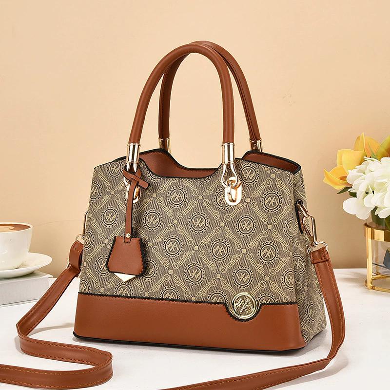 Fashion Splicing Printed Women's Handbag Large Capacity Commuting Tote Bag Luxury Shoulder Crossbody Bag