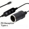 Type C Input to Direct Current Output Adapter Cable Adjustable Voltages Settings from 5V to 20V for Automotive Socket PD Compatible 3A Maximumly