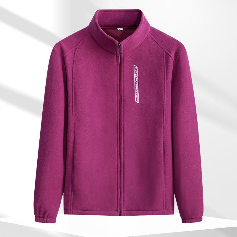 Women's Fleece Cotton Jacket - Thickened, Stand Collar, Zipper Cardigan Sweatshirt for Autumn & Winter