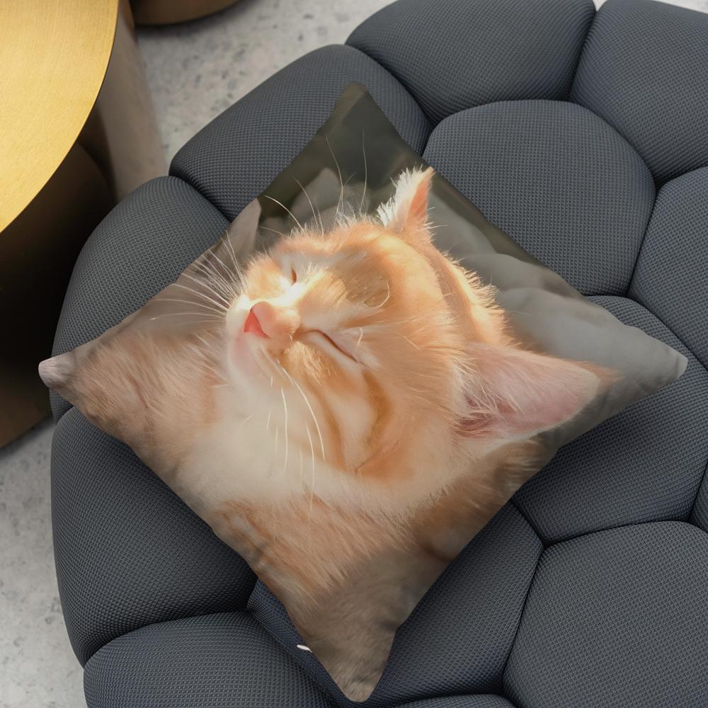 Cute Pet Animal Cushion Cover Reversible Plush Pillow Cover – For car, sofa, bedroom, perfect as a gift.