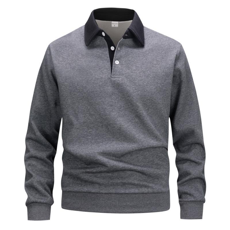 Polo Collar Hoodie Trendy Men's Hoodie Casual Versatile Pullovers & Long Sleeves Men’s Sweatshirts