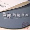 Dainty 925 Sterling Silver Square Cut CZ Stud Earrings | Minimalist Solitaire Cubic Zirconia Earrings for Women