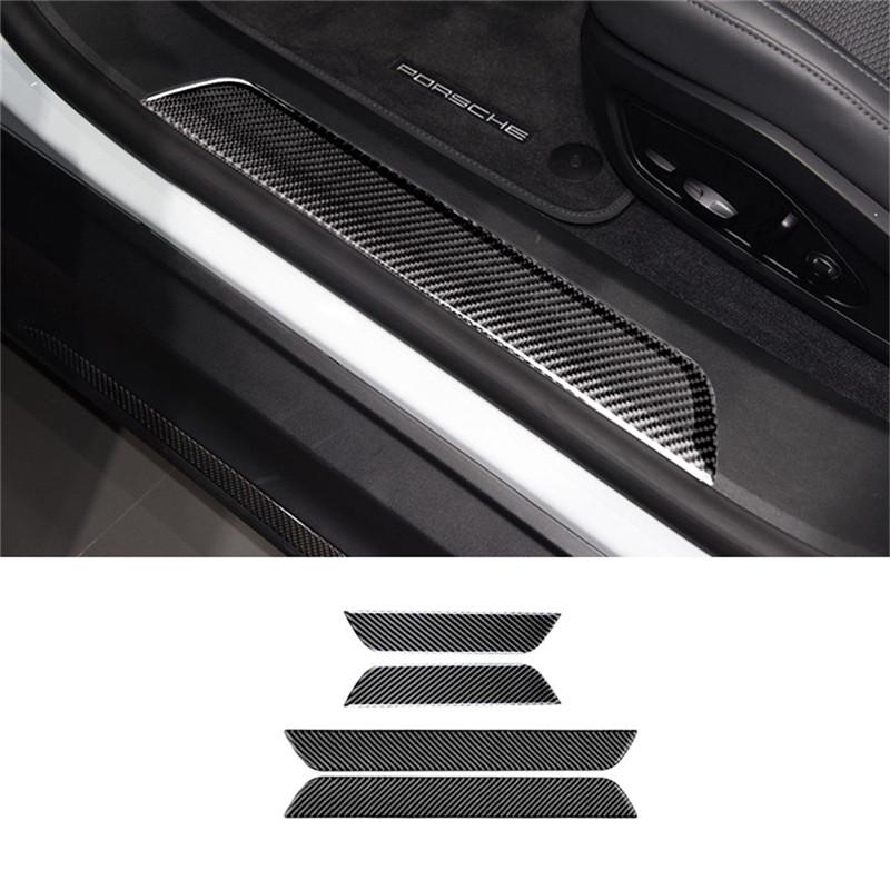 Black Car Interior Decoration Protection Carbon Fiber Sticker For Porsche Taycan 2019-2025 Auto Styling Accessories