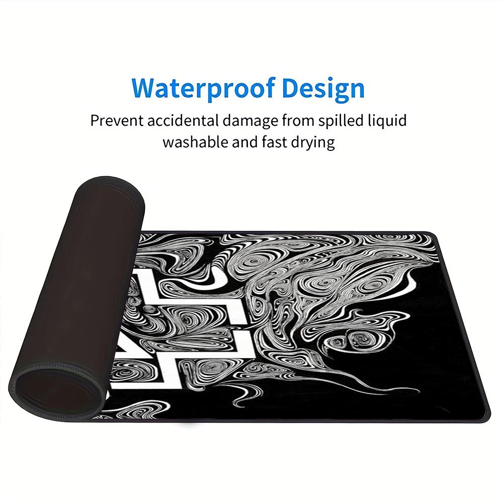 Abstract Swirl Large Gaming Mouse Pad Nonslip Rubber Base Waterproof Desk Mat For Office Pc Laptop