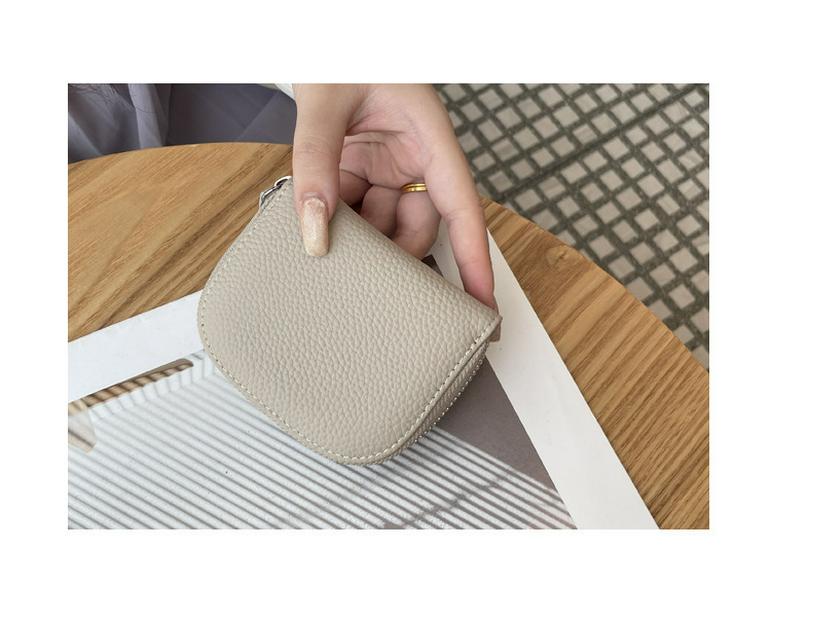 Portofel nou 2025 din piele naturală pentru monede: Piele de vacă strat superior, Design decupat, Suport multifuncțional pentru carduri și depozitare carduri bancare