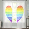Lgbt Pride Love Chiffon Sheer Curtains for Living Room Bedroom Home Decoration Window Voile Tulle Curtain Drapes