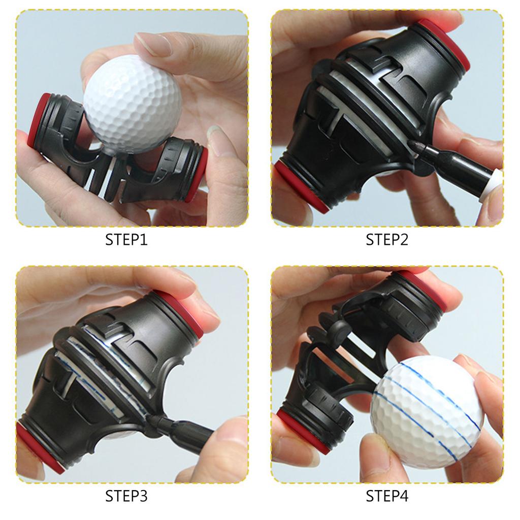 Golf Ball Marker, Golf Ball Alignment Marking Tool, 360 Degree Rotations Aiming Golf Marker, Three-Line Alignment Marker
