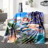 Genshin Impact Poster Print Flannel Blanket High Quality Warm Comfortable Cover for All Seasons Perfect for Gifts Home Decor
