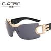 Large frame outdoor sunglasses new YK frameless future technology fashion sports personalized sunglasses