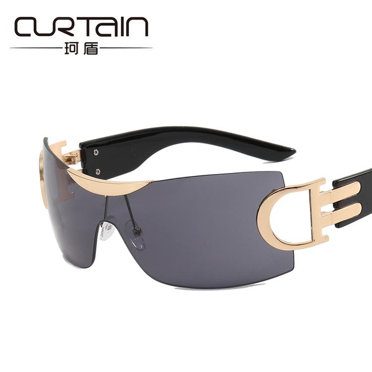 Large frame outdoor sunglasses new YK frameless future technology fashion sports personalized sunglasses