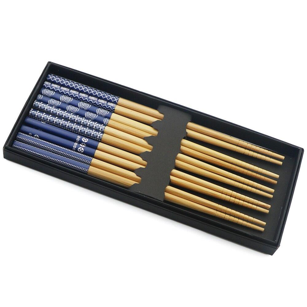 

5 пар нескользящих палочек для еды в японском стиле, палочки для еды ручной работы из натурального дерева, суши, еда, противоожоговые разноцветные деревянные палочки для еды