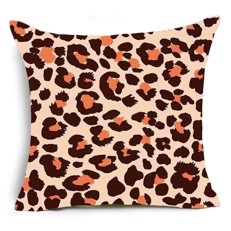 Home Decor Animal Print Pillow Cover Leopard Tiger Zebra Cattle Snake Cushion Cover Home Sofa Chair Decor Pillowcase 45X45Cm