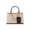 Charles & Keith Large Capacity Commuter Versatile PU Leather Kelly Tote Bag Women Tote Bags Dark-Brown Beige CK2-50671160-2