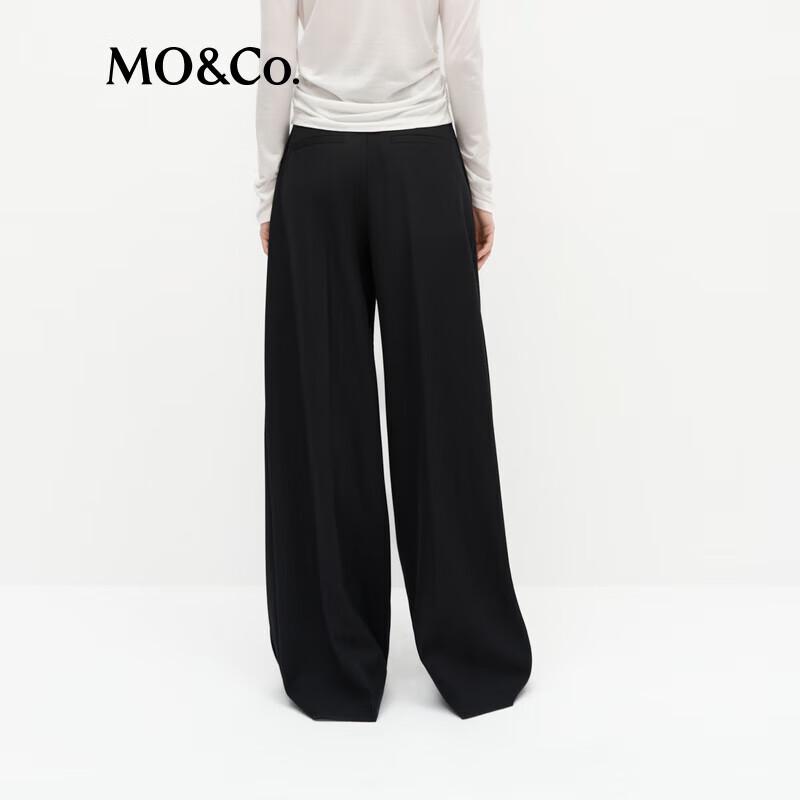 MO&Co. High-Waist Loose Wool Blend Trousers with Belt