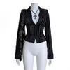 French Style Slim Fit Striped Long Sleeve Shirt