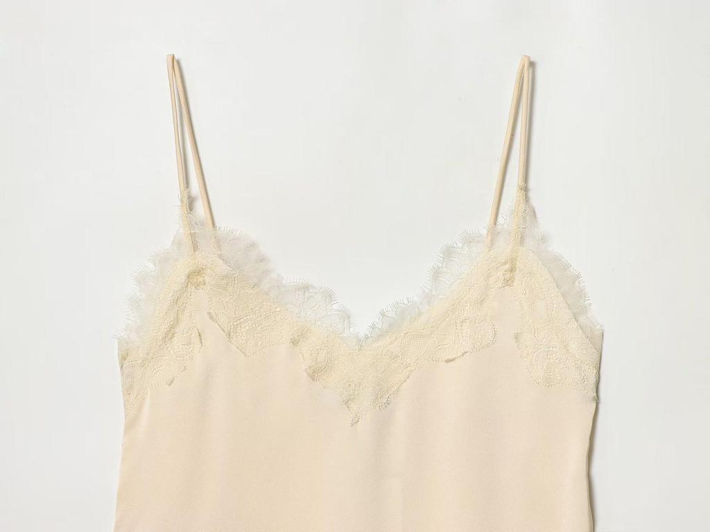 2026 Spring European & American Style Women's Satin Lace V-Neck Sleeveless Top