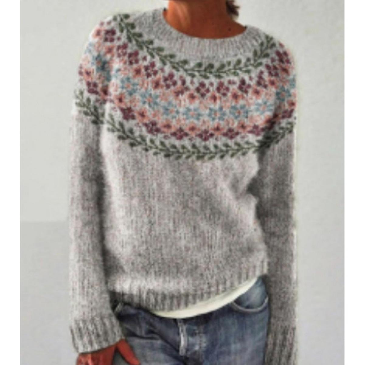 

Женский пуловер крупной вязки с круглым вырезом, в стиле колор-блок, свободный и модный, для осени и зимы M может зеленый