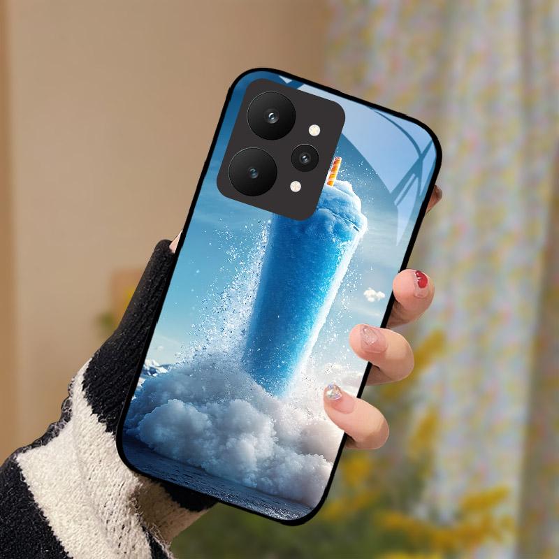 Luxus Gehärtetes Glas Hülle Für Realme 15 5G RMX5106 RMX5105 Handyhülle Vollständig Schützend Stoßfest Hülle Fundas Cartoon Capa