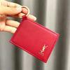 Red Leather Card Holder with Key Ring, a Fashionable Credit Card and ID Card Holder Suitable for Women