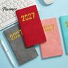 Portable Daily Schedule 2027 Agenda Notebook, Pocket Size PU Leather Cover Academic Planner for Work Planner, Practical Organizer Business And