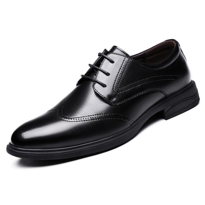 

Upgraded version of business casual men s shoes with soft soles and soft surfaces, formal wear, spring, autumn and winter leather shoes 38 чёрный