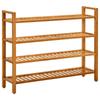 Day and Night - Day and Night Shoe Rack with 4 Shelves Solid Oak Wood 100x27x80 Cm