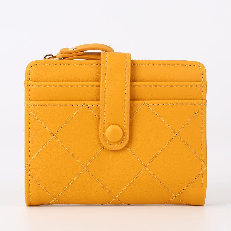

Autumn 2025 Women s Short Wallet with Side Zipper and Multi-Card Slots жёлтый