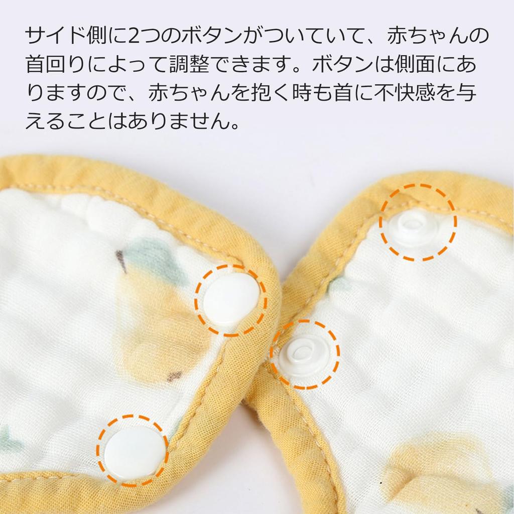 Hapipana Baby Large Perfect for Gifts Bib, 100% Cotton, 8-Layer Gauze, Petal-Shaped, 360-Degree Rotation, Double-Sided Use, Soft, Size, (Fruit Design)