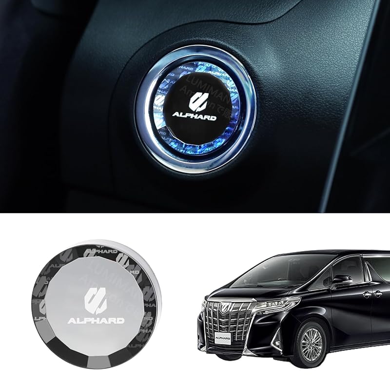 LUMIMAN Push-to-Start Switch, Crystal Engine Start Cover, Start Button Cover for Toyota Alphard (30 Series), Interior Parts, Dress-Up, Crystal-Like