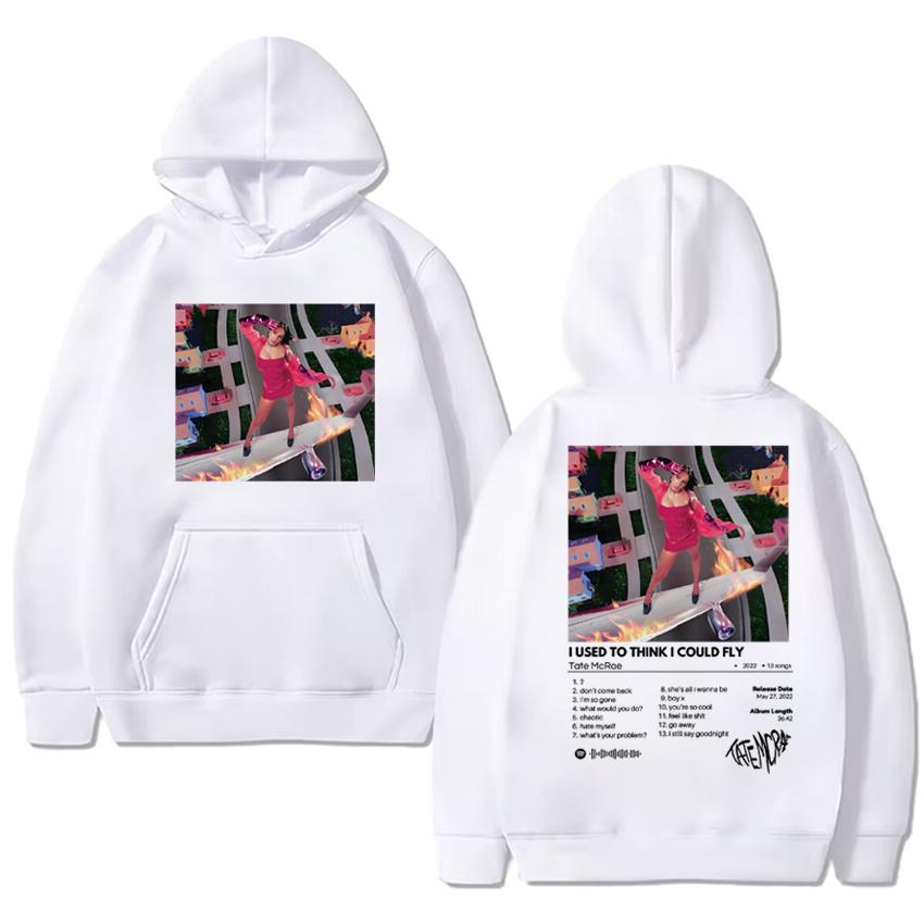 Sängerin Tate Mcrae I Used to Think I Could Fly Doppelseitiger Druck Hoodie Männer Frauen Mode Y2k Pullover Unisex Fleece Sweatshirt