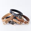 Women's Retro PU Leather Thin Black Belt - Fashionable, Versatile Decorative Waist Accessory for Jeans