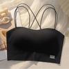 Summer ice silk beautiful back underwear women gather tube top anti-light suspender seamless bra cover thin inner vest women