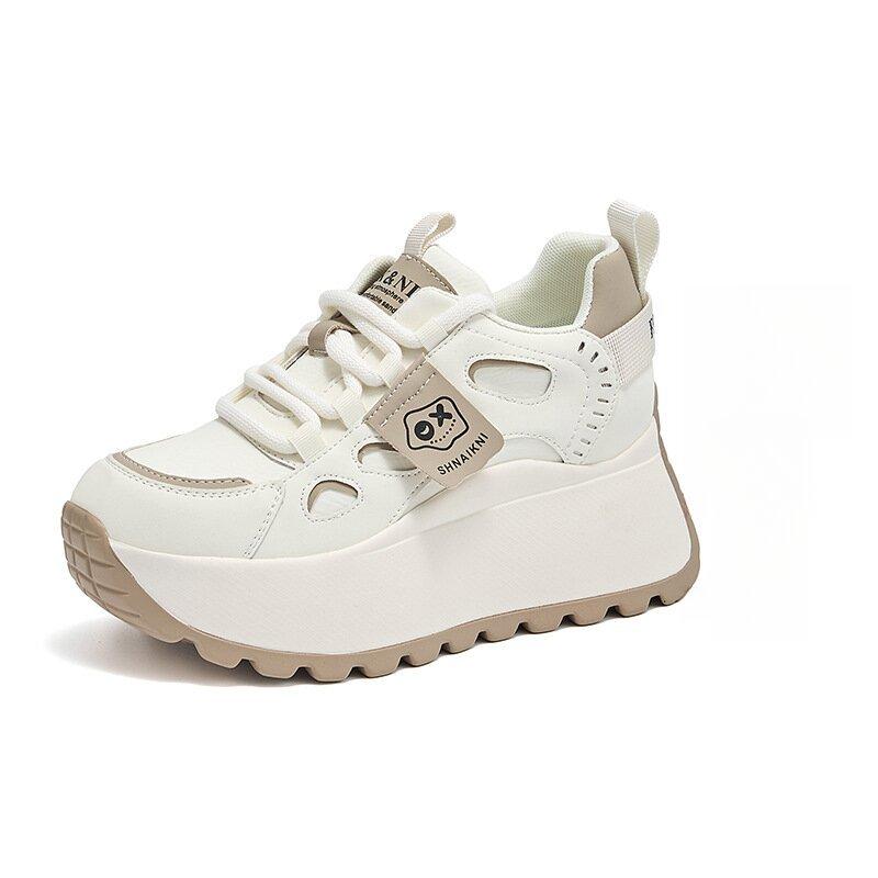 Spring New Thick Sole Dad Shoes Women Lace Up Casual Sports Student Sneakers 34