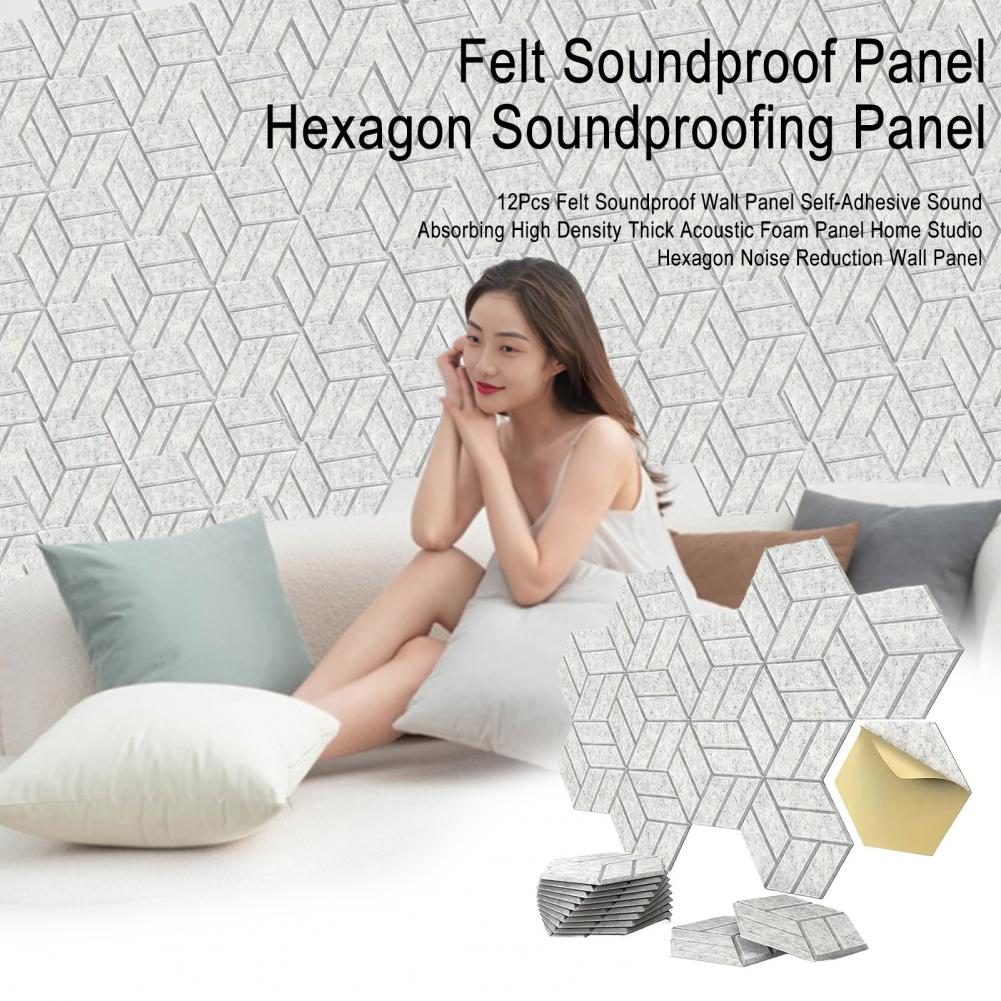 Schalldämmende Schaumstoffplatte Schallschutzplatten-Set Hochdichte Sechseckige Akustikschaumstoffplatten für Heimstudio