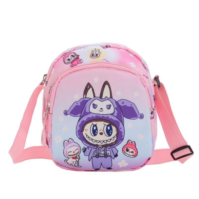 And Fun Colorful Labub Girls Nylon Shoulder Bag With Unique Plaid Pattern Playdates For