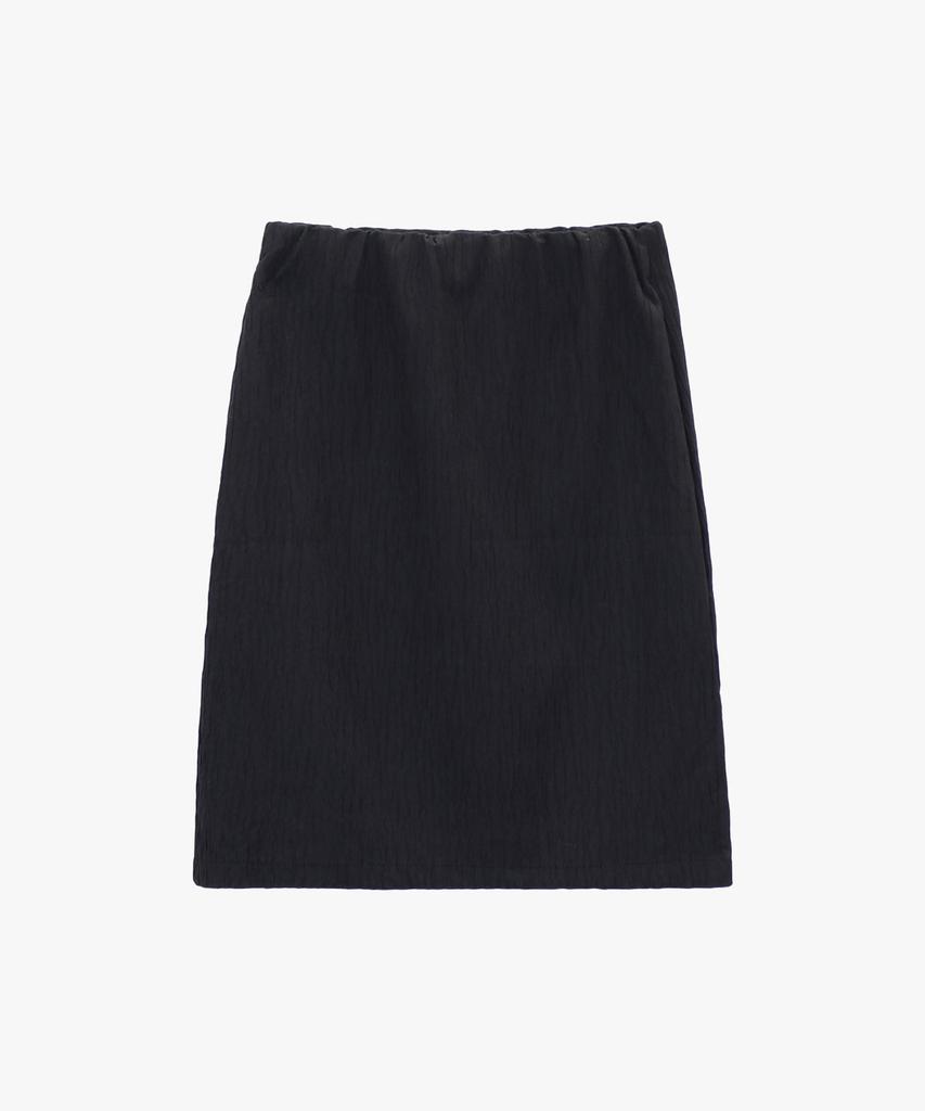 Hillioteu Wrinkle Midi Skirt_Black