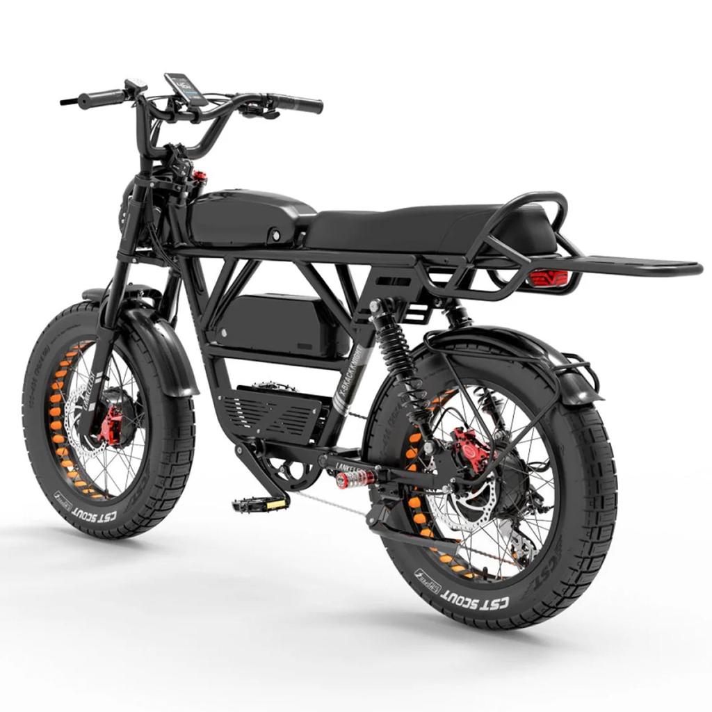 Ηλεκτρικό Ποδήλατο LANKELEISI X-Black Knight 1000Wx2 Διπλό Μοτέρ Ηλεκτρικό Ποδήλατο Ενηλίκων Μέγιστη Ταχύτητα 48Km/h 48V 45AH Μέγιστη Αυτονομία 280Km Φορτίο 200KG Μαύρο