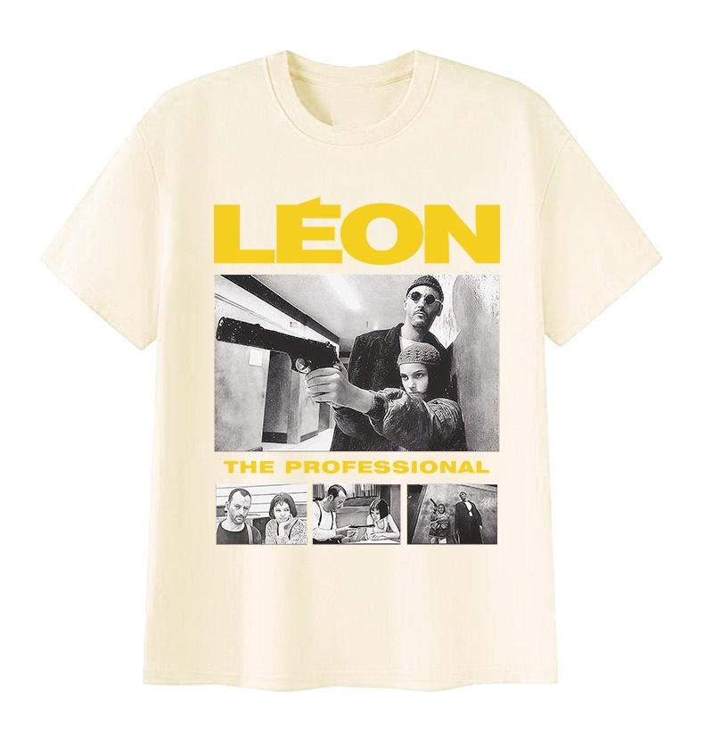 90er Leon Der Profi Grafik T-Shirts Unisex Cosplay Mode Trend Kurzarm T-Shirt Oberteil Vintage Oversized Baumwoll T-Shirt