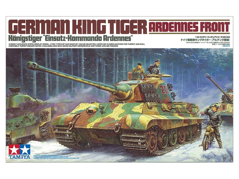 Tamiya Military Miniature Series 252 German King Tiger Ardennes Front Plastic Model Kit 35252 No. 1/35