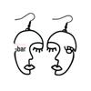 Trendy Abstract Black Long Dangle Earrings: European & American Style for Women