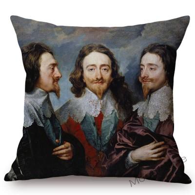 Van Dyck Renaissance Baroque Famous Oil Painting Royal Court Lady Wall Art Sofa Pillow Case Mourning Christ Linen Cushion Cover