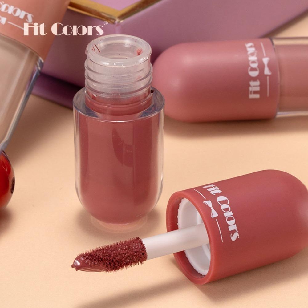 Fit Colors 8-farger bok Lip Color gaveeske, tåkefløyel uten dyppekopp flytende leppestiftsett