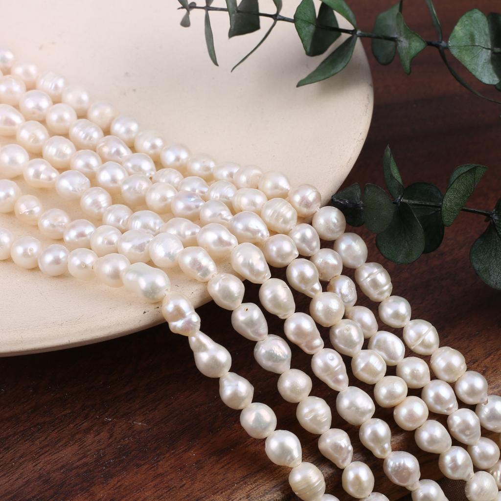 1String, Fashion Women's Natural Freshwater Pearls, 5-6 Mm, Irregular Drop Pearl Beads for DIY Necklaces, Bracelets Accessories, Jewelry Making 36cm