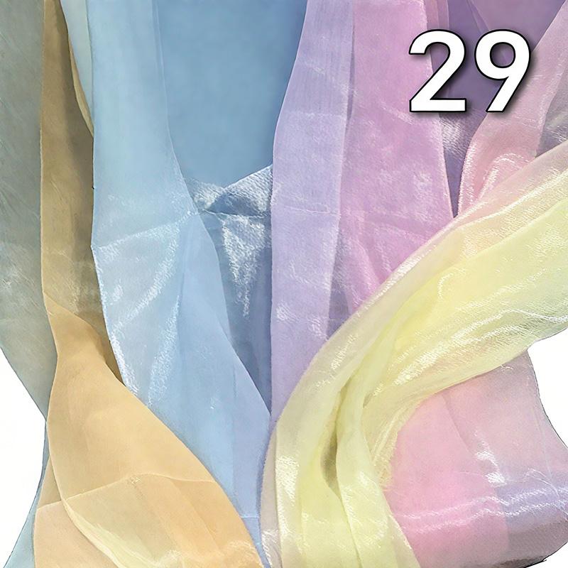 1/2/5 Meter 30D Rainbow Gradient Color Chiffon Fabric Organza Tulle Fabric For Diy Ancient Style Hanfu Silky Dress Stage Garment