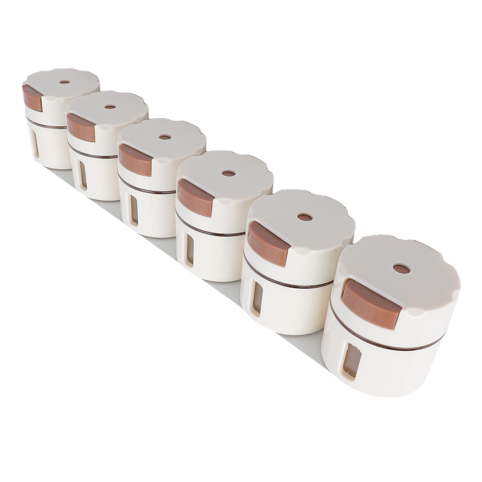 6 Pcs Magnetic Seasoning Jars Wall Mounted Condiment Storage Containers Tins for Kitchen