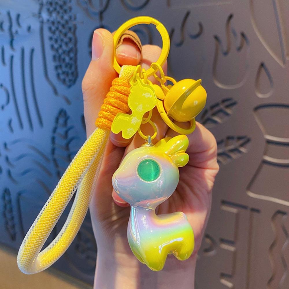 

Sika Deer Doll Car Keyring Cartoon Bag Pendant Creative Elk Animal Key Chain Backpack жёлтый