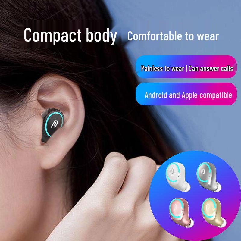 New Wireless Bluetooth 5.1 Mini In-Ear Sports Earbuds with Long Battery Life and Noise Cancellation