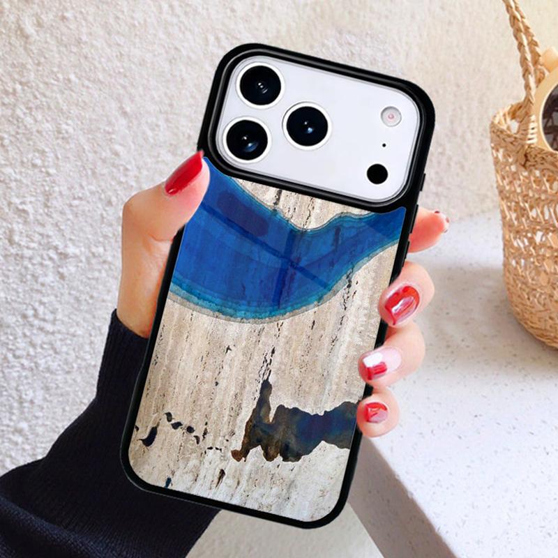 Wood Resin Marble Phone Case For iPhone 17 Air 16 15 14 13 12 11 Pro Max Plus
